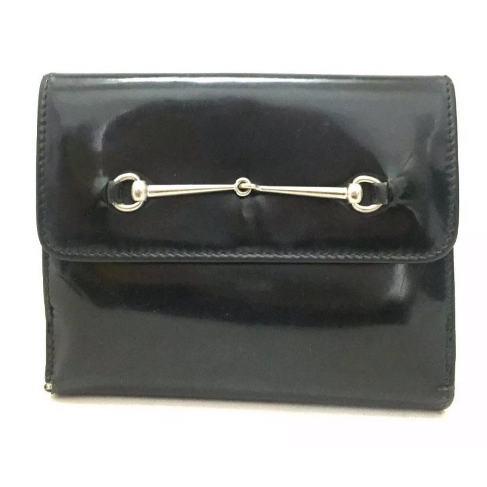 Gucci Horsebit Wallet Black Patent Leather